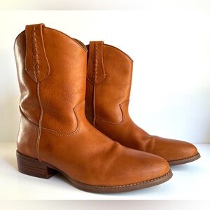 Dingo Lefty Camel Cowboy Boots Men’s 8 Cognac Tan Leather Western Footwear